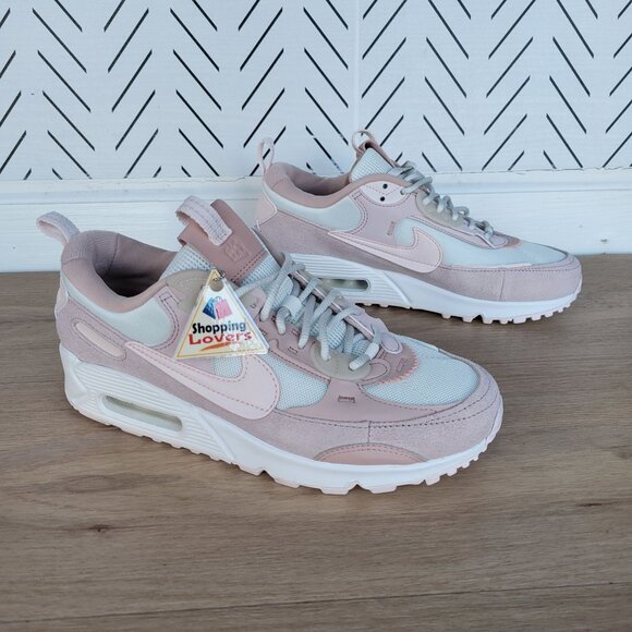 ⭐Nike Air Max 90 Futura Men Shoes Sz 7 Barley Rose Pink Sneakers DM9922-104 New - Picture 2 of 10